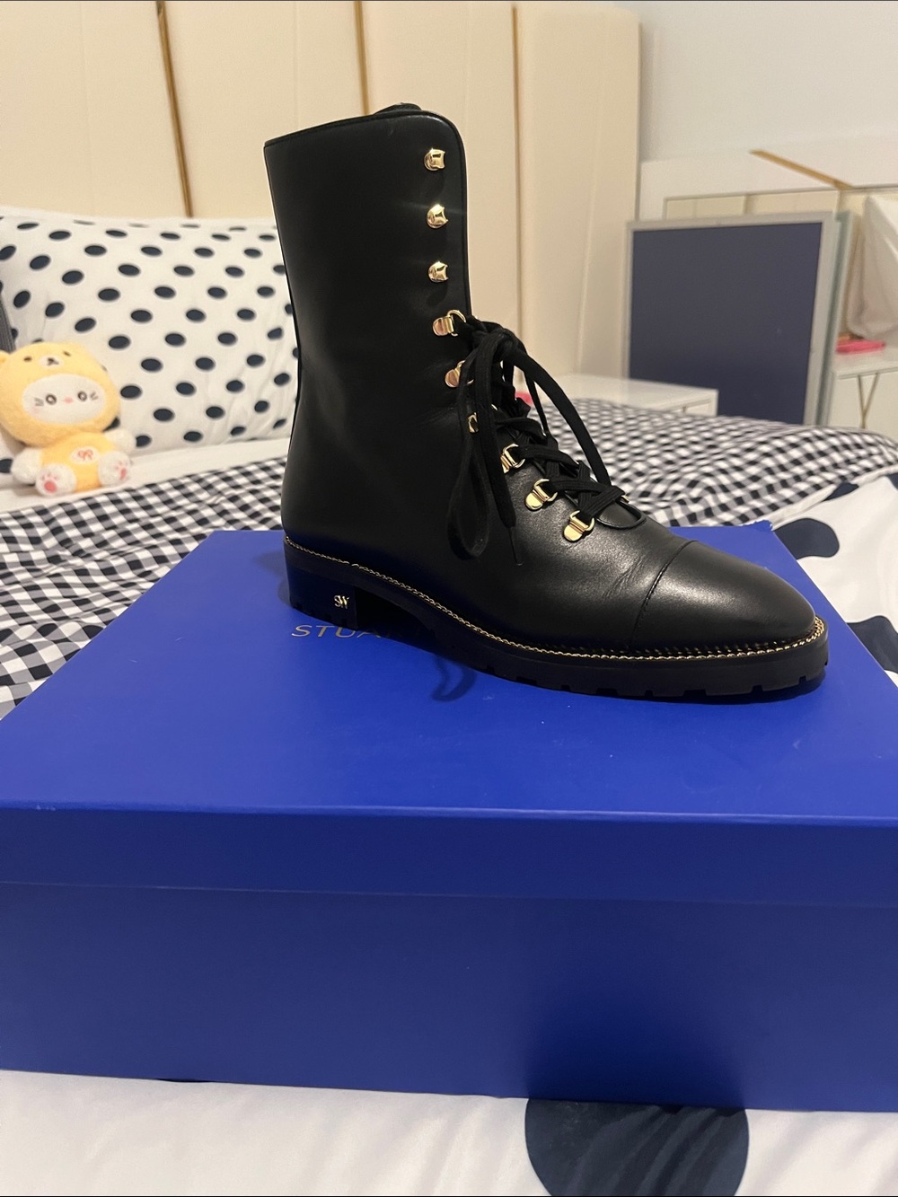 SW Black Lace-Up Leather Ankle👢👢👢